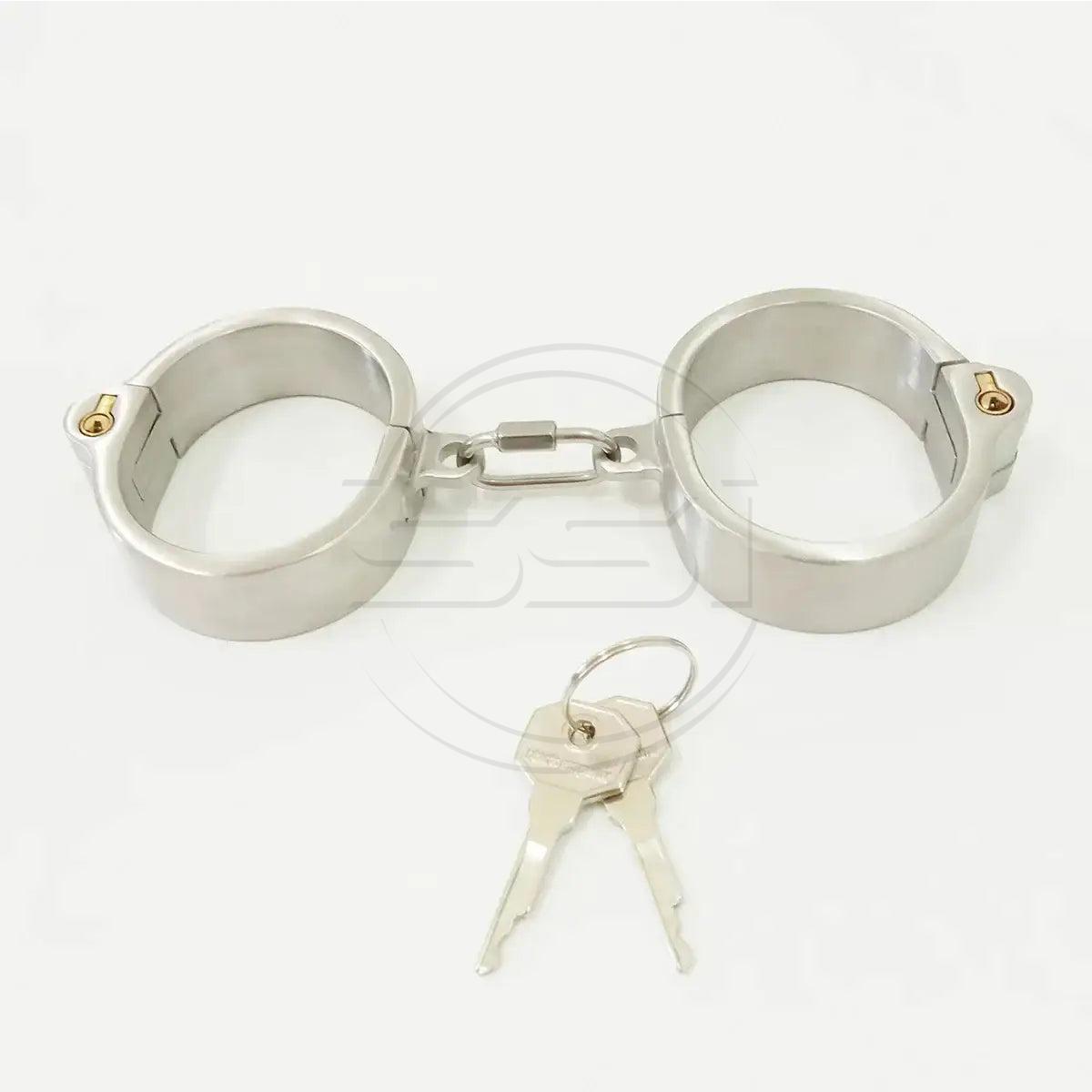 Stainless steel restraints bdsm bondage metal neck collar hand ankle cuffs chain - Image 2