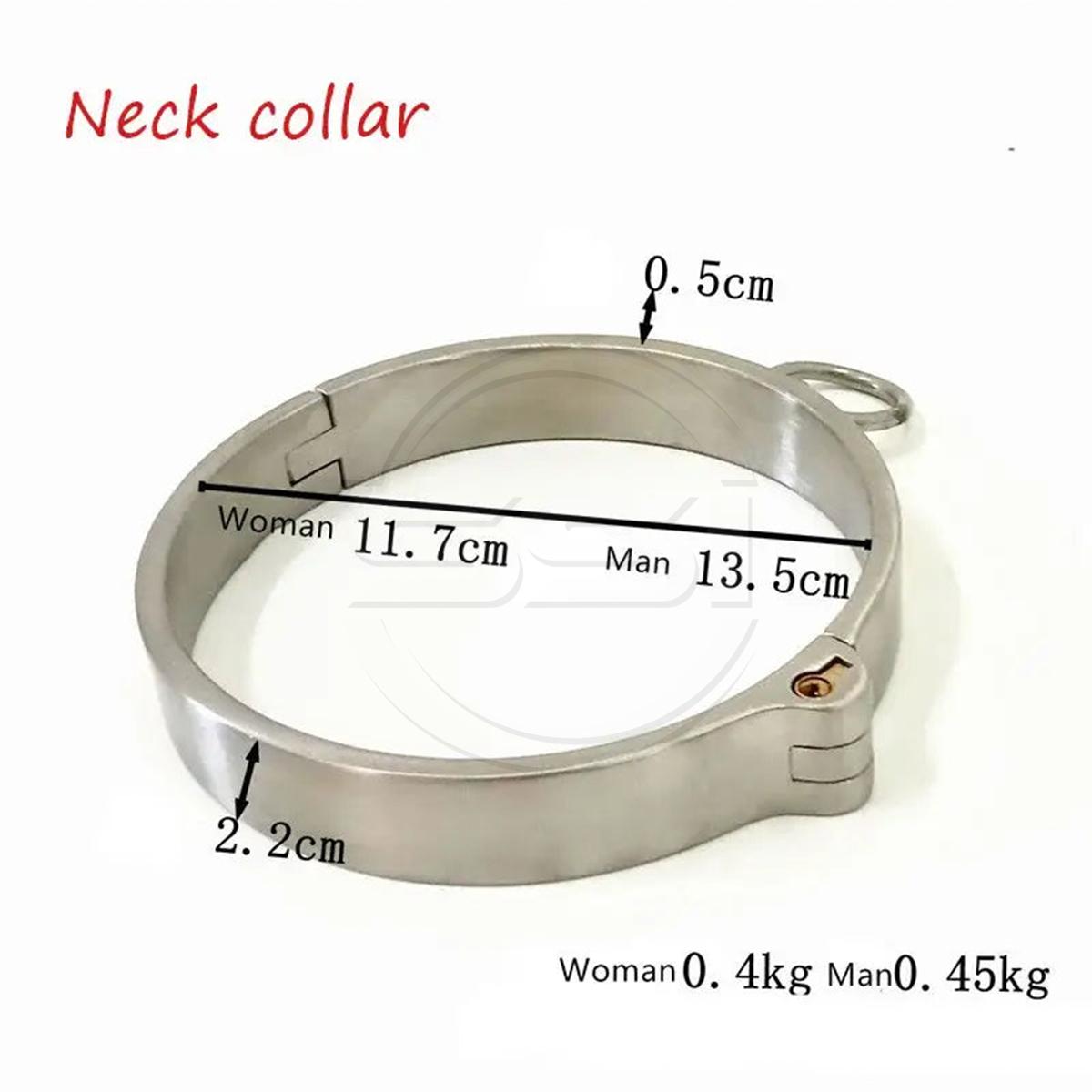 Stainless steel restraints bdsm bondage metal neck collar hand ankle cuffs chain - Image 3