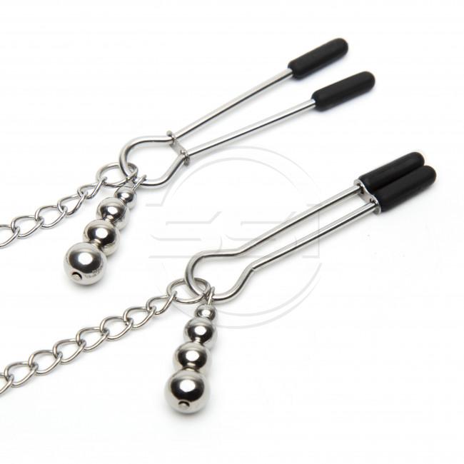 Play Nice Satin & Lace Collar & Nipple Clamps - Image 2
