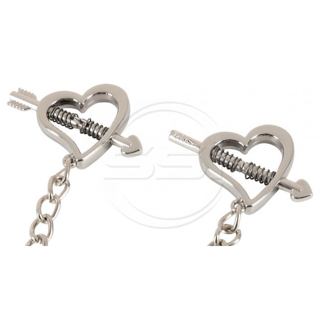 Heart Shaped Nipple Clamps Silver