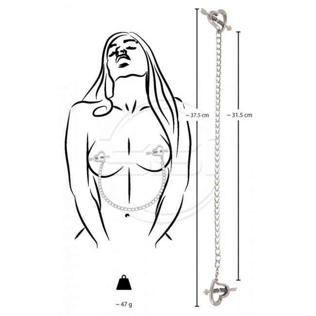Heart Shaped Nipple Clamps Silver - Image 3