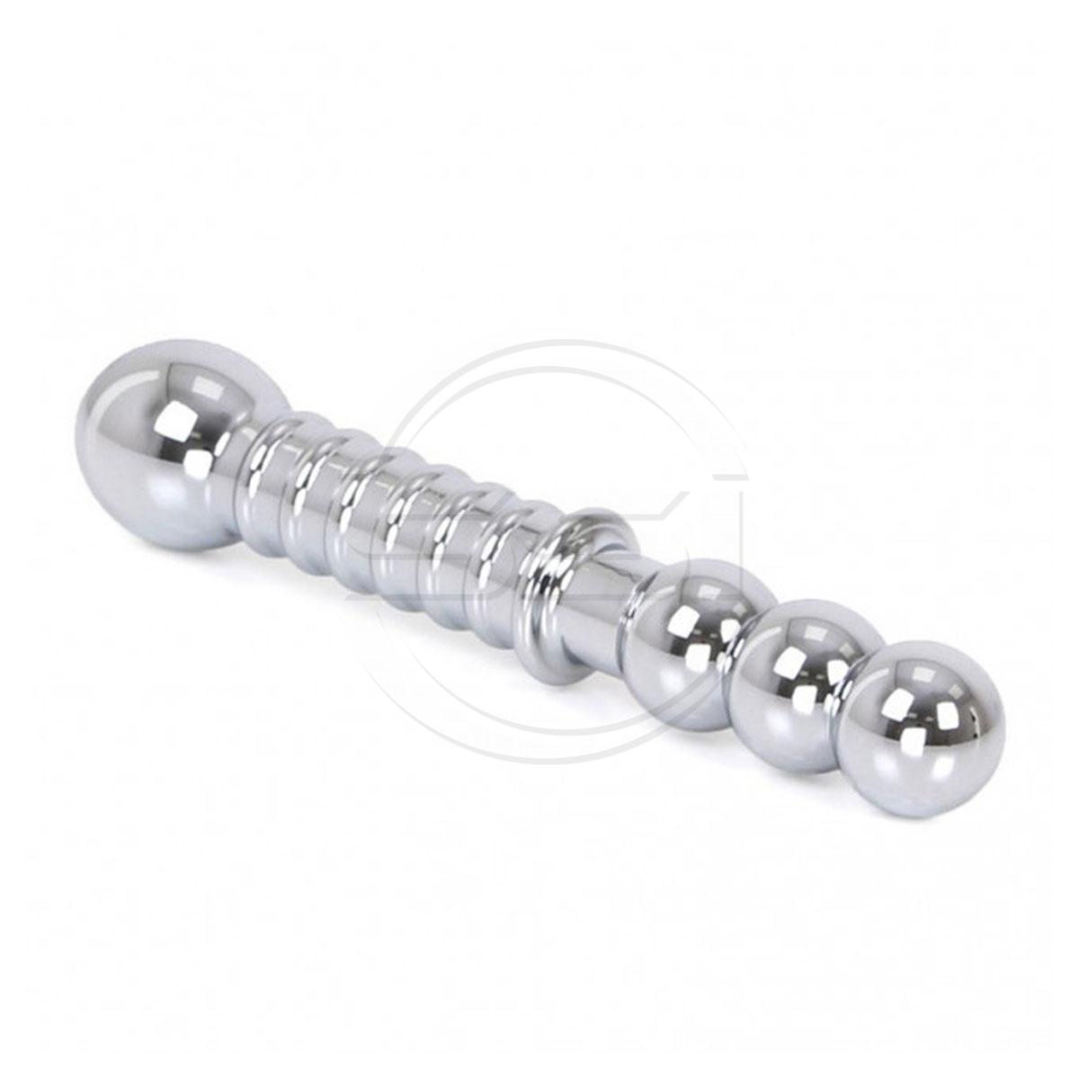 Ribbed Double-ended Steel Dildo - Image 3