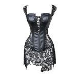 Women Leather & Lace Corset Dress