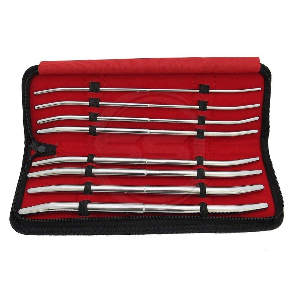Pratt Dilators Urethral Sounds, Curved/Angled, Set of 8