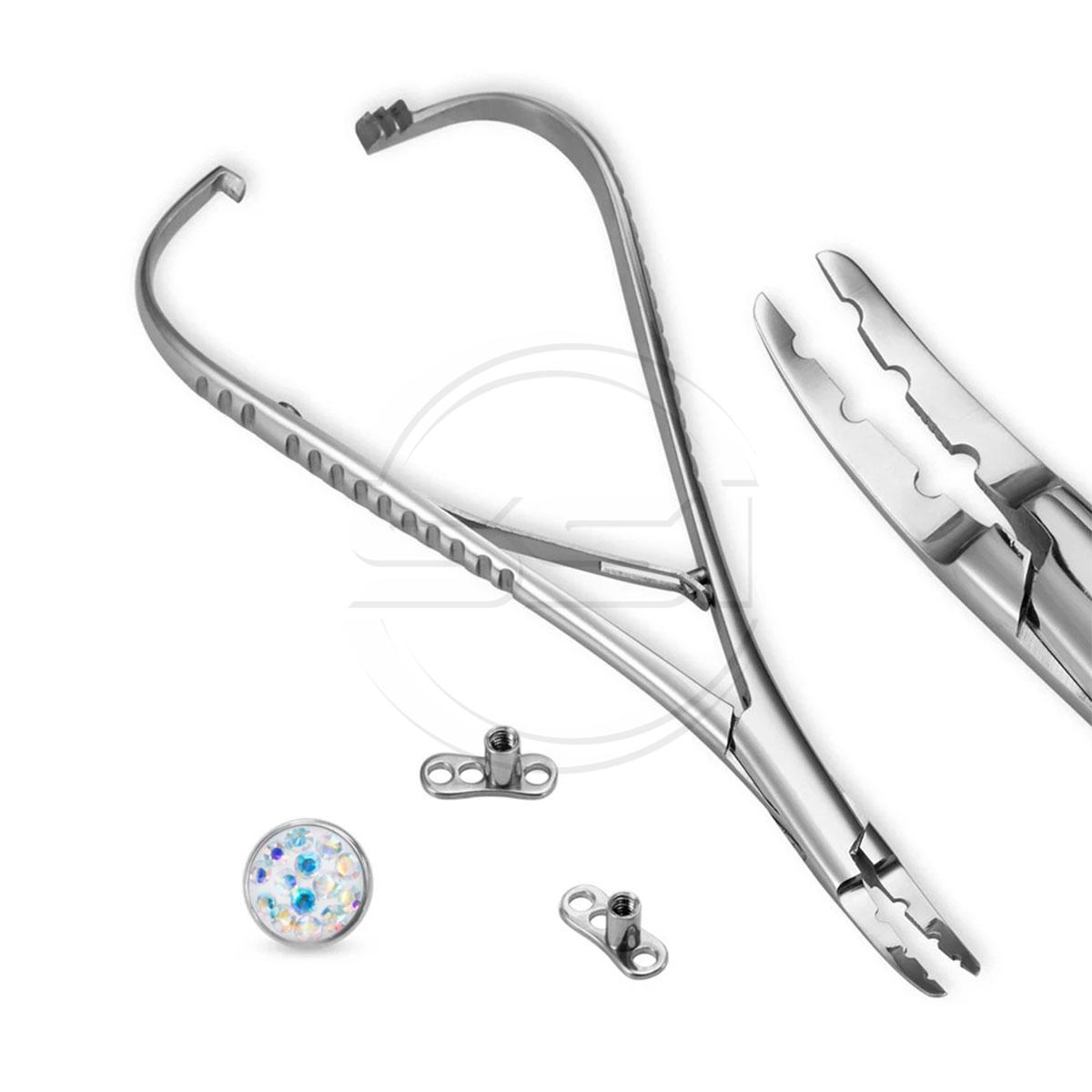 Dermal Anchor Labret Post Holding Pliers