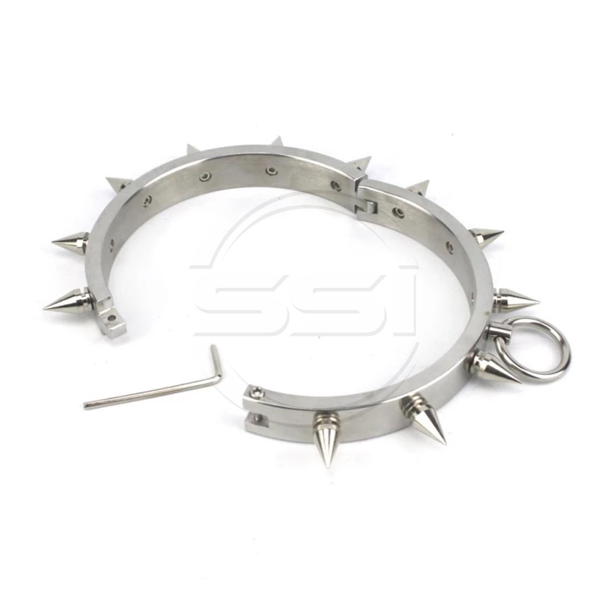 tainless Steel Spiked BDSM Collar - Image 2